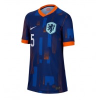 Camiseta Países Bajos Nathan Ake #5 Visitante Equipación para mujer Eurocopa 2024 manga corta